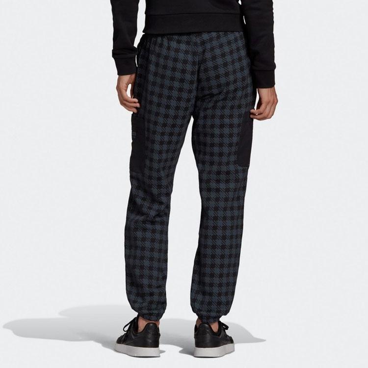 Adidas Originals Checkered Knit Sports Pants Men Bottoms Black GD9347
