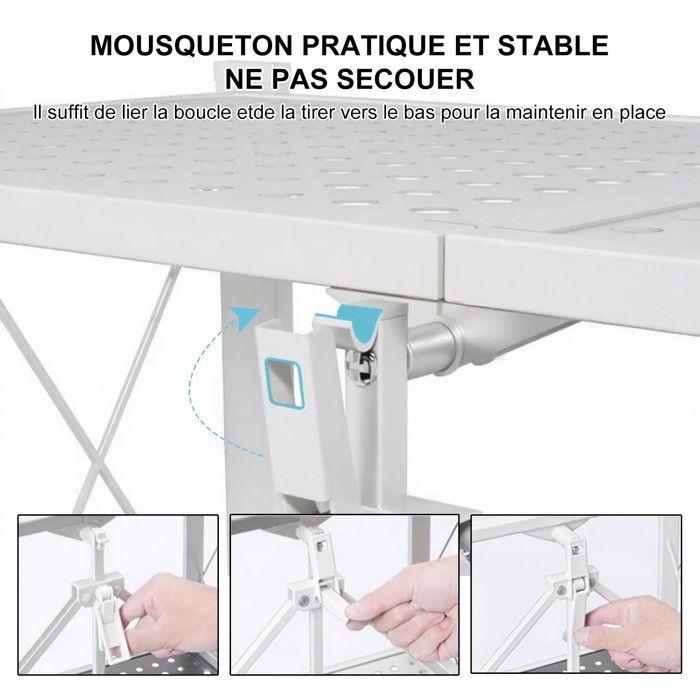 Bibliothèque - SEVENCOMFORT - 4 Niveaux - Métal - 163 cm - Blanc Moderne