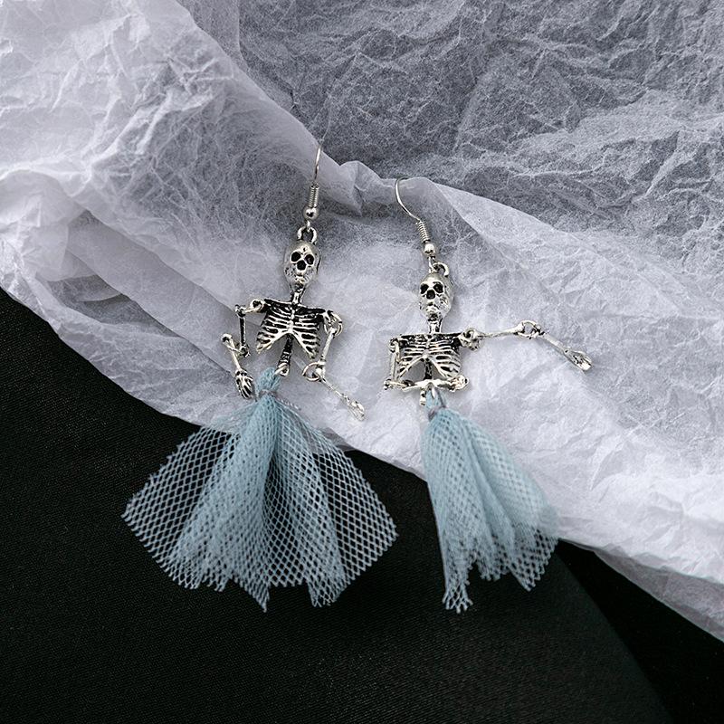 Halloween Retro Skull Head Earrings Women'S Jewelry Party Gifts Role Playing Accessories