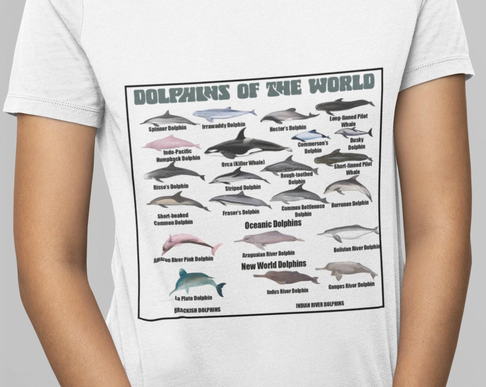 Dolphins of the World T-Shirt: Marine Life Conservation Tee XL