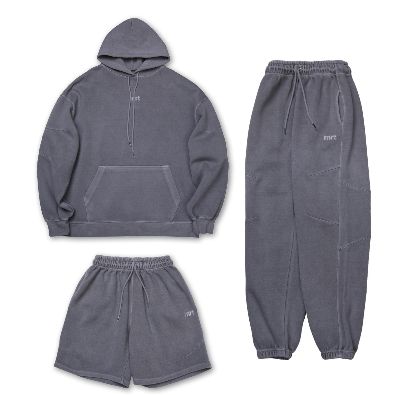 Mart [Set] (Select Long Pants Or Shorts) Pigment Line Pintuck Setup - Light Gray M