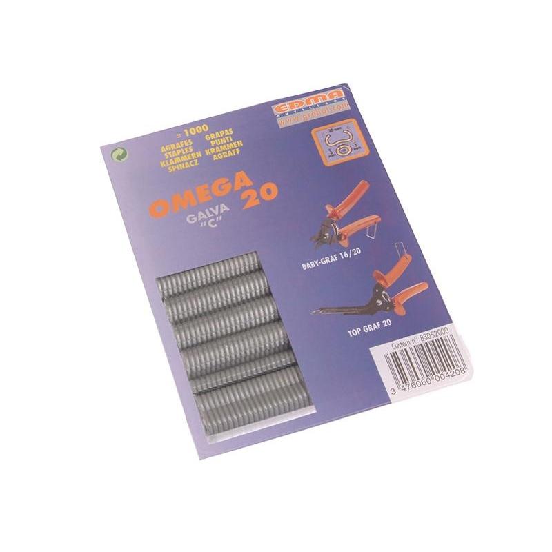Edma Pozinkovaná ocelová sponka Omega 20 (1000)