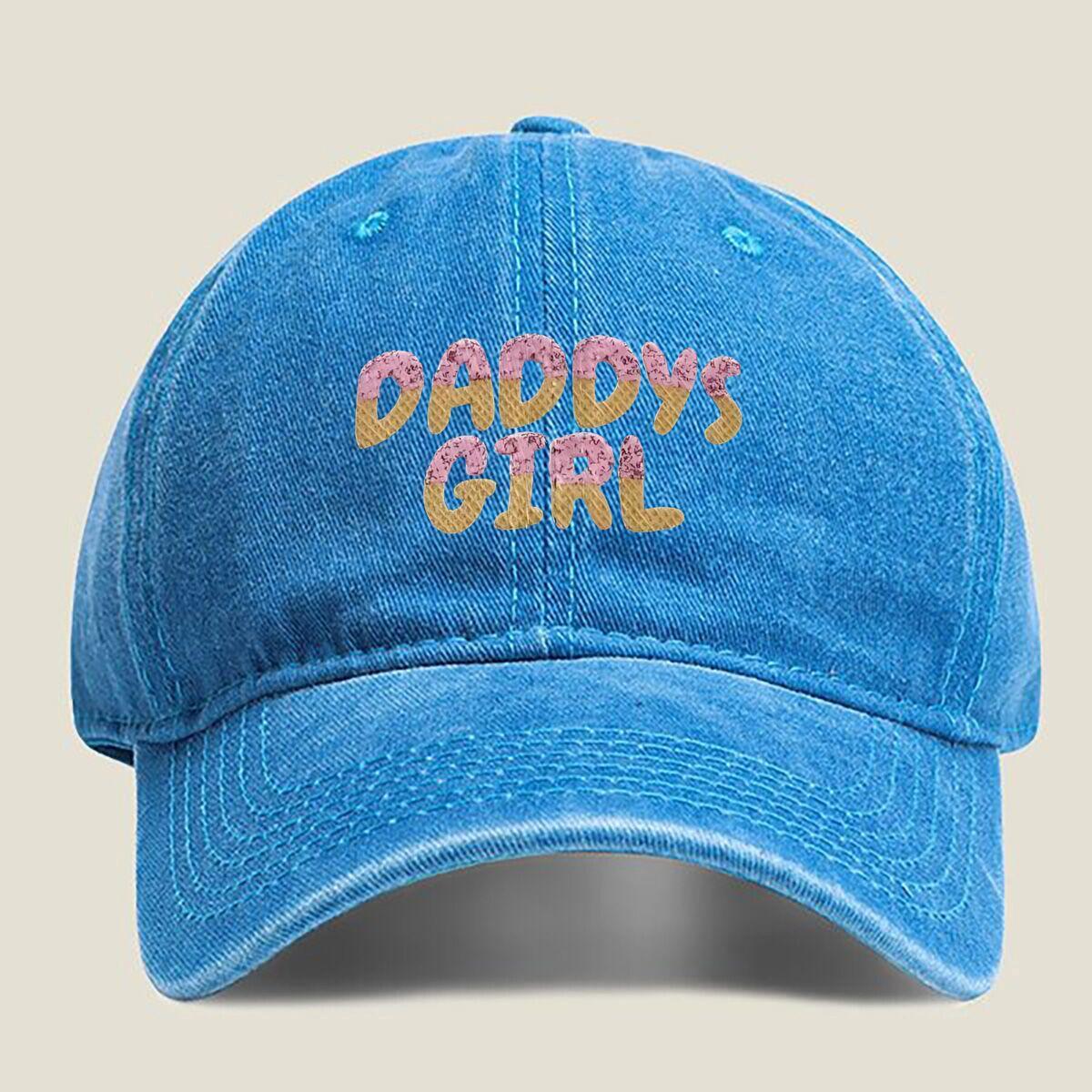 

Daddys Girl Typography Washed Baseball Cap One Size озеро синий