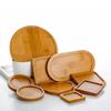 Bamboo Mini Tray Multi Style Storage Trays For Jewelry Photography Props Coaster Flower Pot Base Desktop Storage Supplies