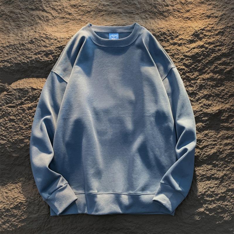 High Quality Men's Casual Heavy Pullovers Sweatshrit Solid Cotton Unisex Autumn Sweatshirt