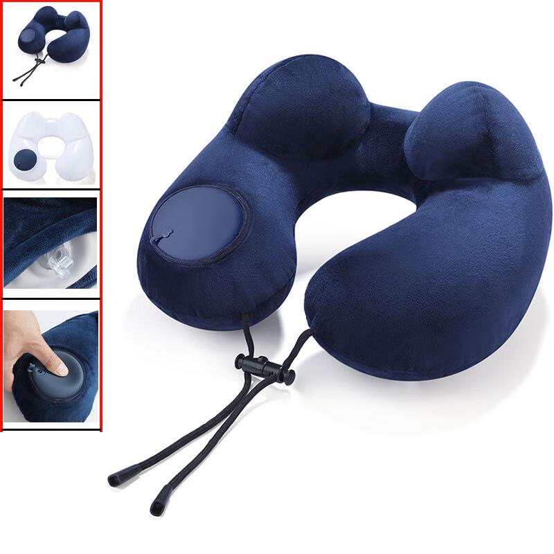 OEING Upgraded Press-Type Inflatable Travel U-Pillow