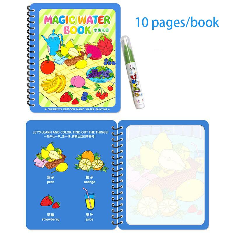 

Детская многоразовая книжка-раскраска Монтессори, волшебная книга для рисования водой, игрушки для рисования, сенсорные игрушки для раннего образования для детей