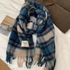 New Maillard Scarf Women's Autumn and Winter Korean Version Versatile Plaid Thickened Student Couple Scarf Mohair Warm