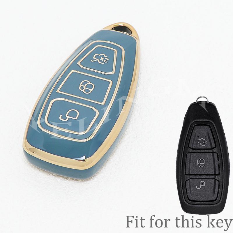 Car Key Case Shell For Ford Kuga Focus Mk3 Mk4 Mondeo Fiesta Titanium Ecosport Transit Mk8 Key Cover Remote Accessories