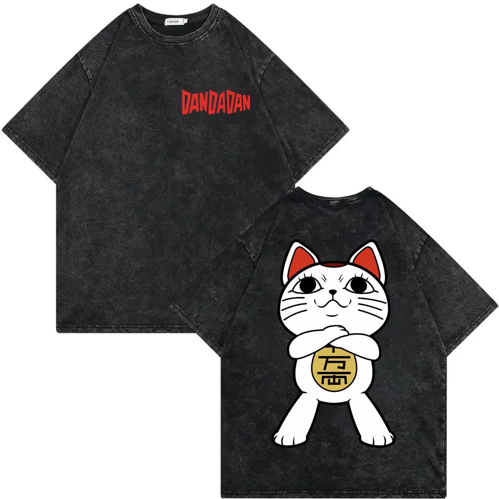 Dandadan Turbo Granny Anime Graphic T Shirts High Street Fashion Trend Vintage Washed Tshirt Men Women Casual Cotton Tshirts