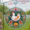 Floral Duck Round Art Wind Chime Metal Hanging Decor for Garden Patio Outdoor Indoor Holiday Decorations Durable Weather Resistant