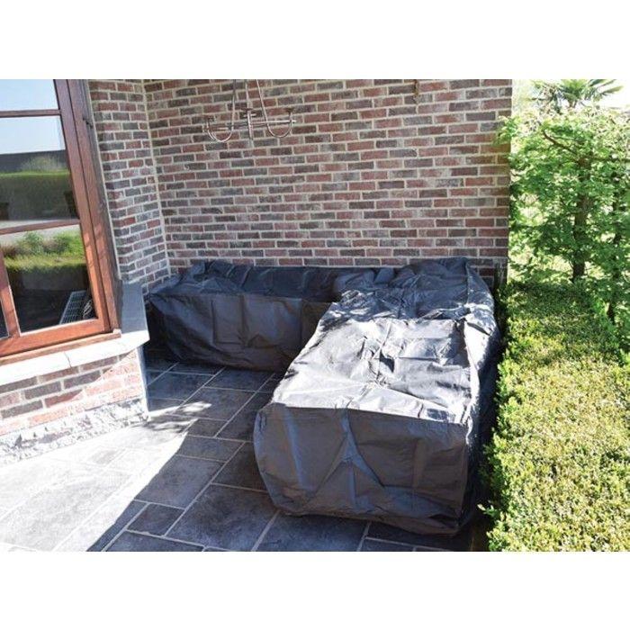 Perel garden étui pour l en forme de salon de 250 cm set, noir, 215 x 215 x 70 cm - oclsl250