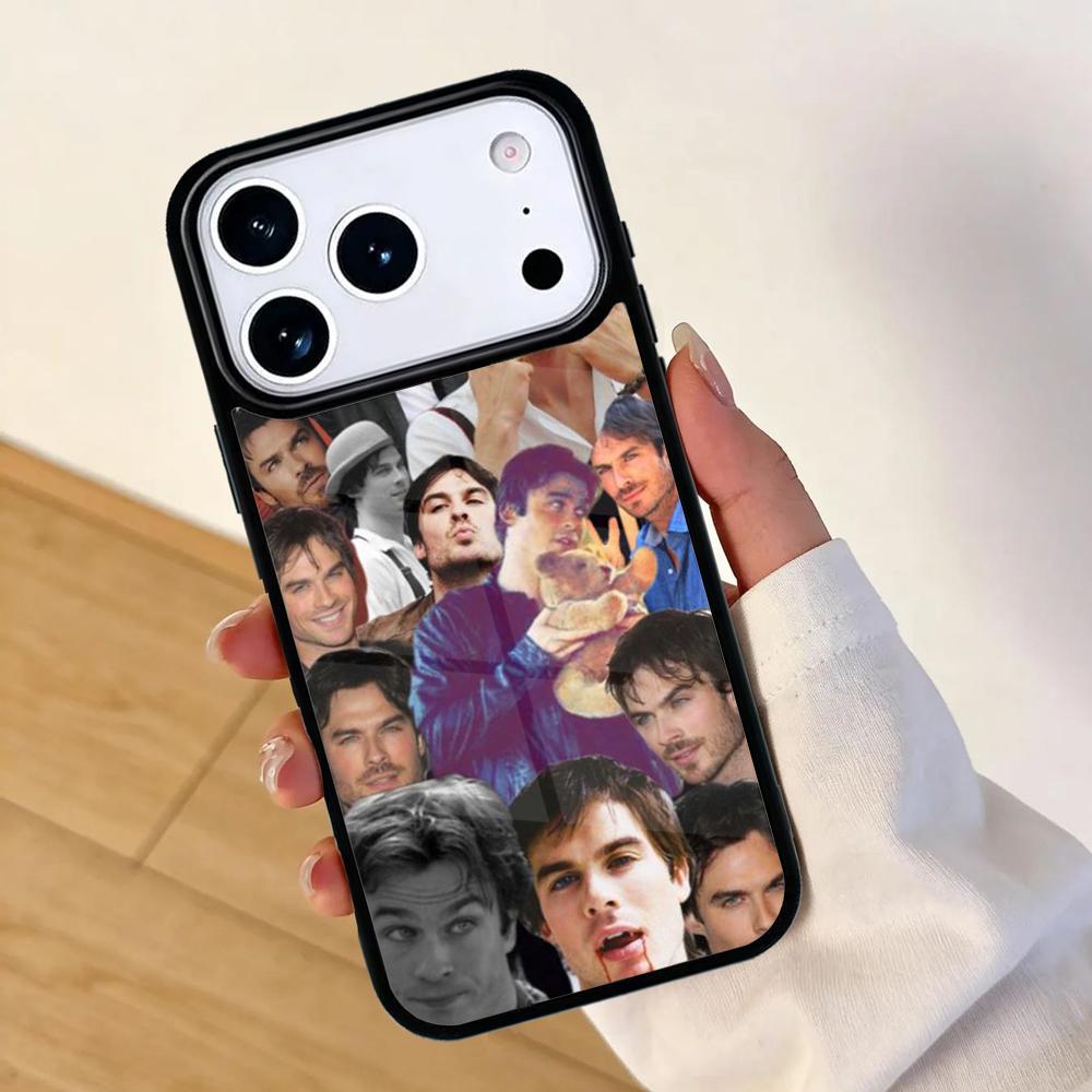 Damon and Stefan Vampire Diaries Mobile Phone Case for IPhone 17 AIR 16pro Max 15 14 13 12 11 Bumper Cover iPhone 12 mini