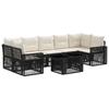 Garden Sofa Set 8 Pieces Black and Cream White Poly Rattan