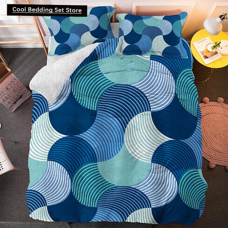 Irregular Geometry King Queen Duvet Cover Bohemian Style Bedding Set for Kid Teens Adult Modern Art 2/3pcs Polyester Quilt Cover