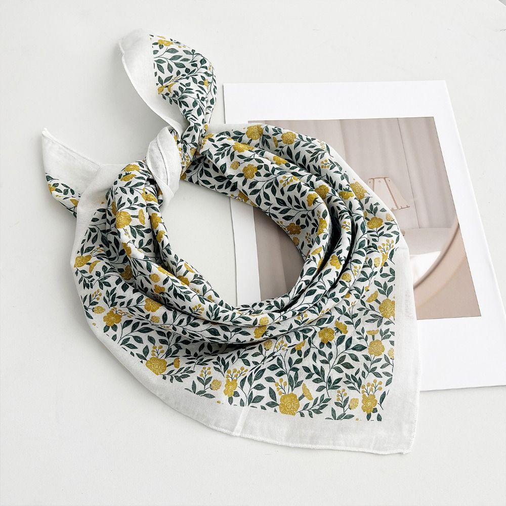 Breathable Cotton Square Scarf Korean Small Scarves Elegant Square Handkerchief  Beach
