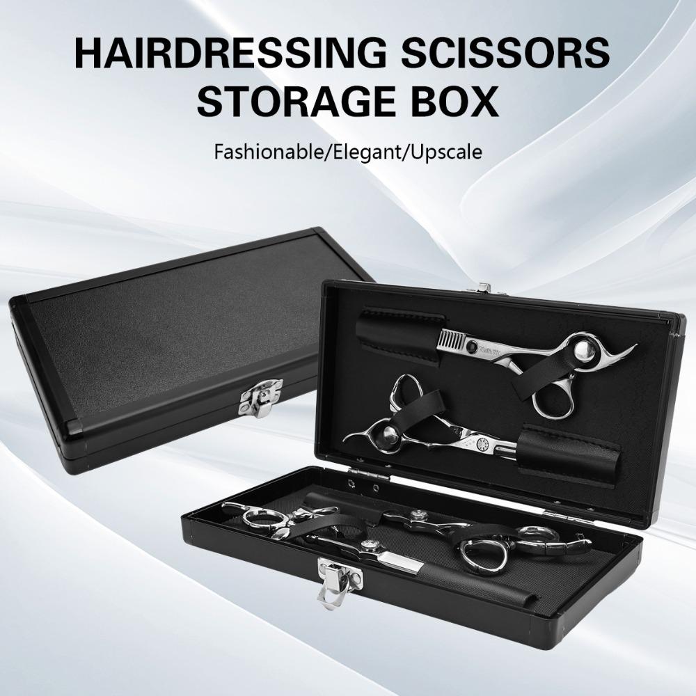 Hairdressing Hair Scissors Storage Box Shockproof Fall Organizer Hard Leather Toolbox Toolkit Barber Tool Shears Storage Case