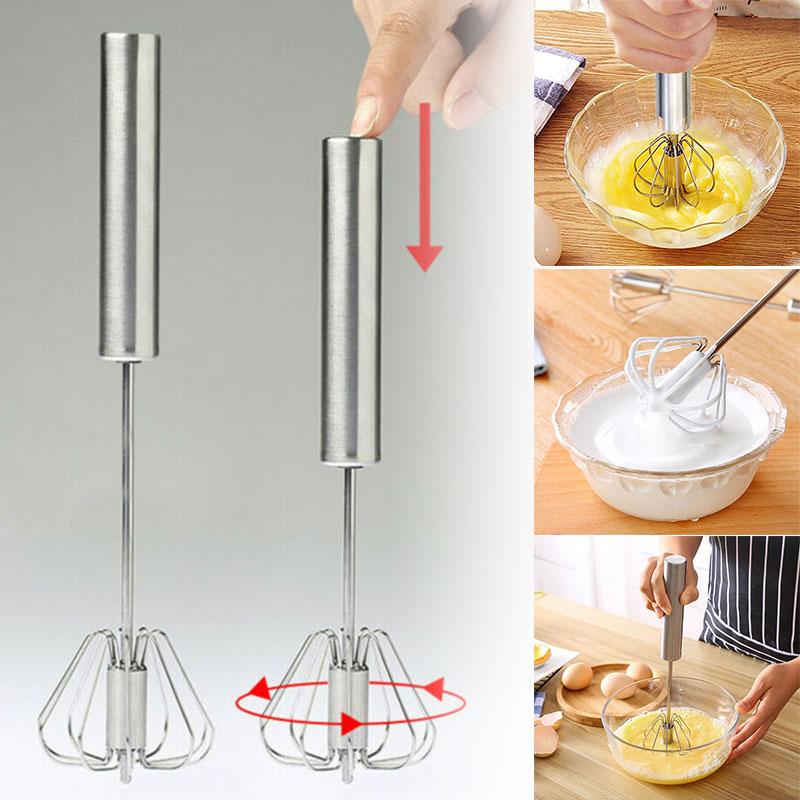 Нержавеющая сталь Whisk Ручной удерживаемая кухня Ротационный яичный beater Паста Крем Миксер Инструмент