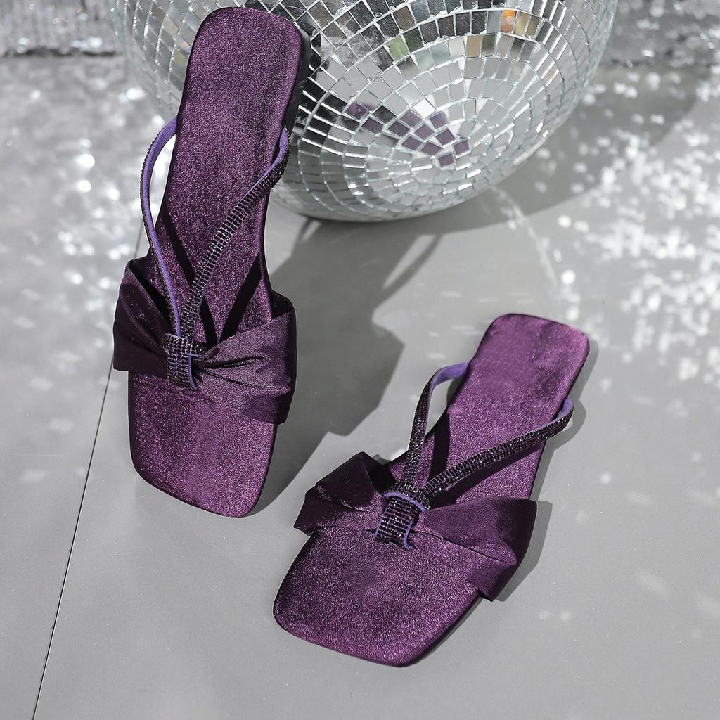 Fashion Women's Summer New Style Fashion Square Head Open Toe Slippers 2025 Outdoor Walking Comfortable Shallow Mouth Ladies Flip Flops