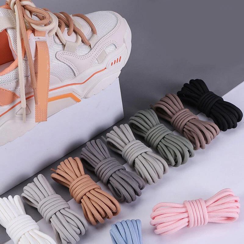 1Pair Round Shoelaces for Sports Boot Sneaker Shoe Laces Solid Shoes Strings Classic Athletic Sports