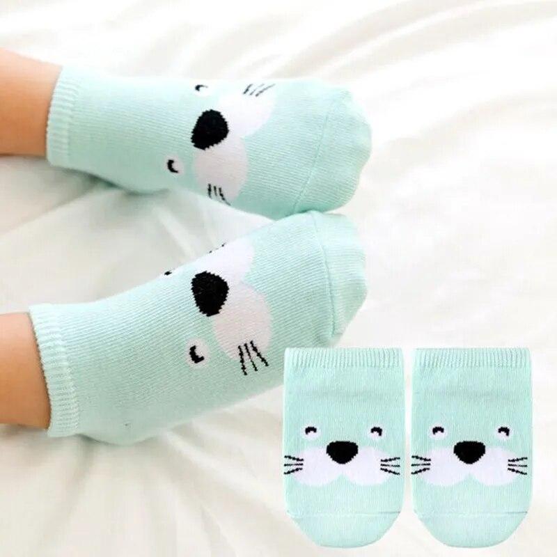 Cotton Toddler Baby Boys Girls Socks Non Slip Cartoon Animal 3D Design Casual Kids Floor Socks For Girls Boys 0-3Years