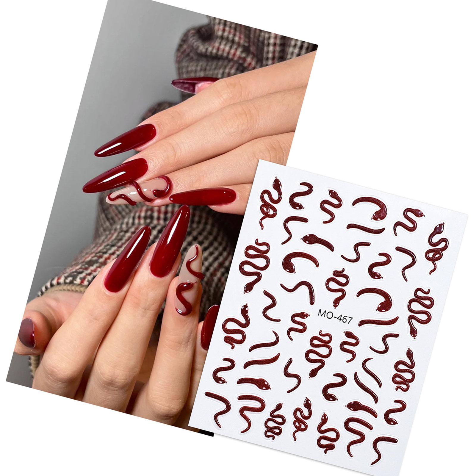 

Самоклеящиеся наклейки для ногтей Наклейки для дизайна ногтей в виде змеи Черные наклейки для ногтей в виде змеи Наклейки для маникюра Аксессуары для маникюра A