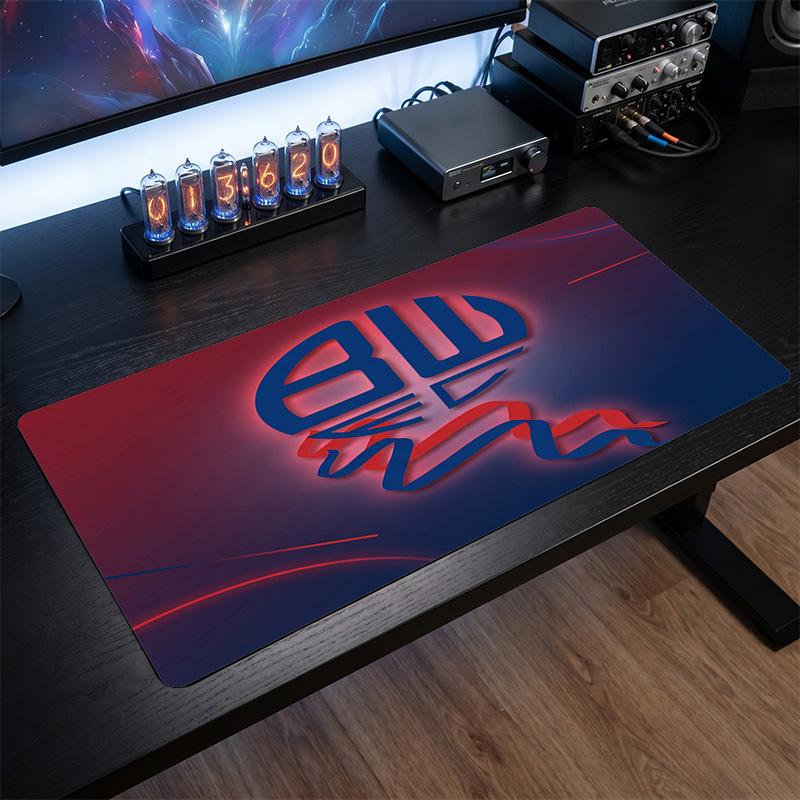 Bolton Wanderers FC Theme Pattern Mouse Pad, Soccer Logo Design XXL Gaming Desk Mat Non-Slip Computer Mouse Pad