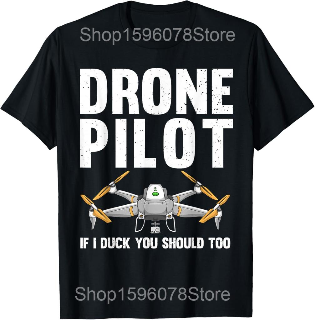 The Drone Father Funny Pilot Dad Apparel Before Drone T Shirts Men Streetwear Tee Shirt Short Sleeve Unisex Loose Clothing