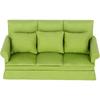 Mini Wooden Dollhouse Sofa 1:12 with 3 Pillows, Highly Simulated Model for Living Room Decoration