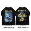 Megadeths Shirts Band Shirts for Women Vintage Heavy Metal Vintage T Shirt Round Collar Short Sleeve