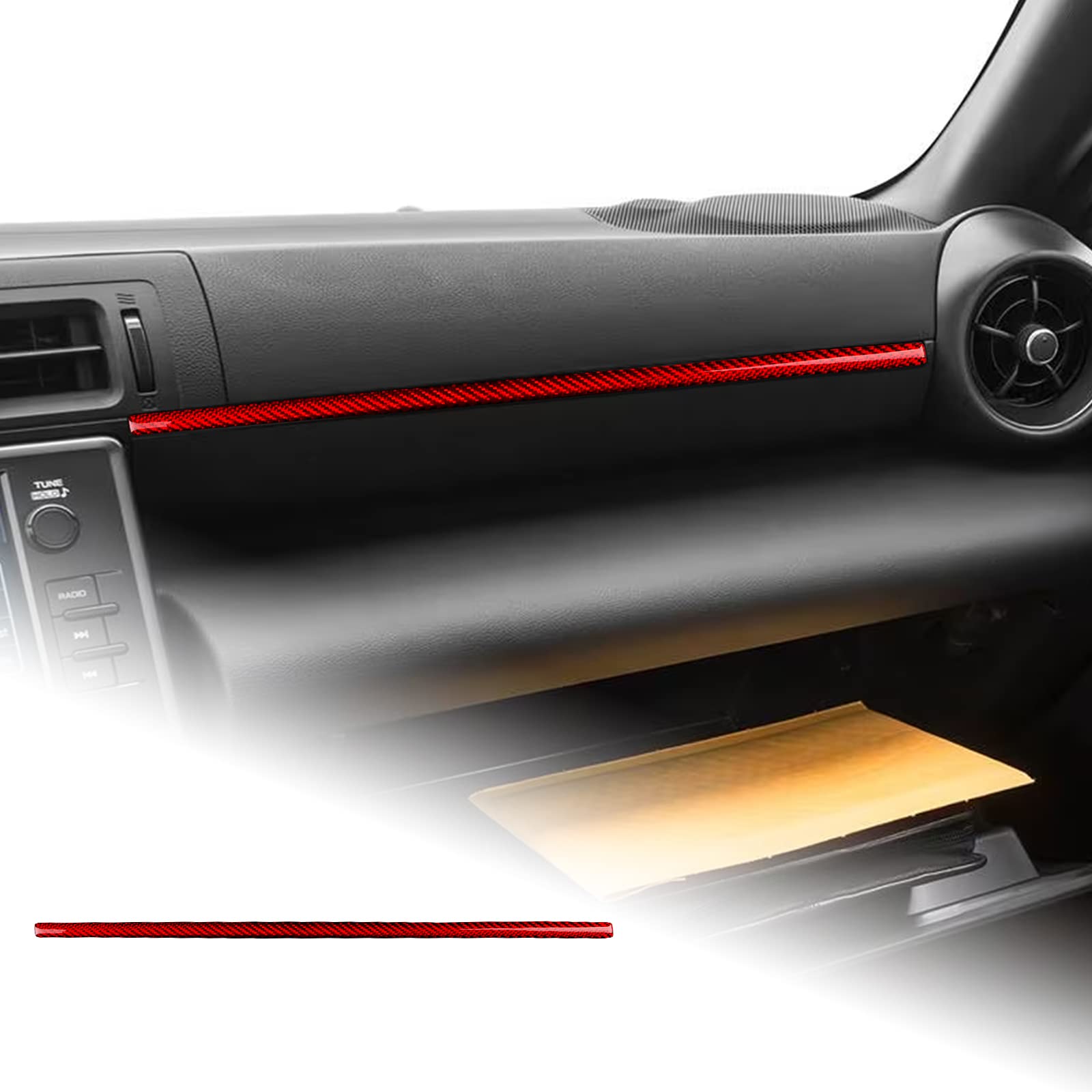 

AIRSPEED Real Carbon Fiber Car Console Dashboard Strip Cover Decal for Toyota GR86 ZN8 and Subaru BRZ ZD8 Stylish Interior Panel Carbon (2021-2025) -