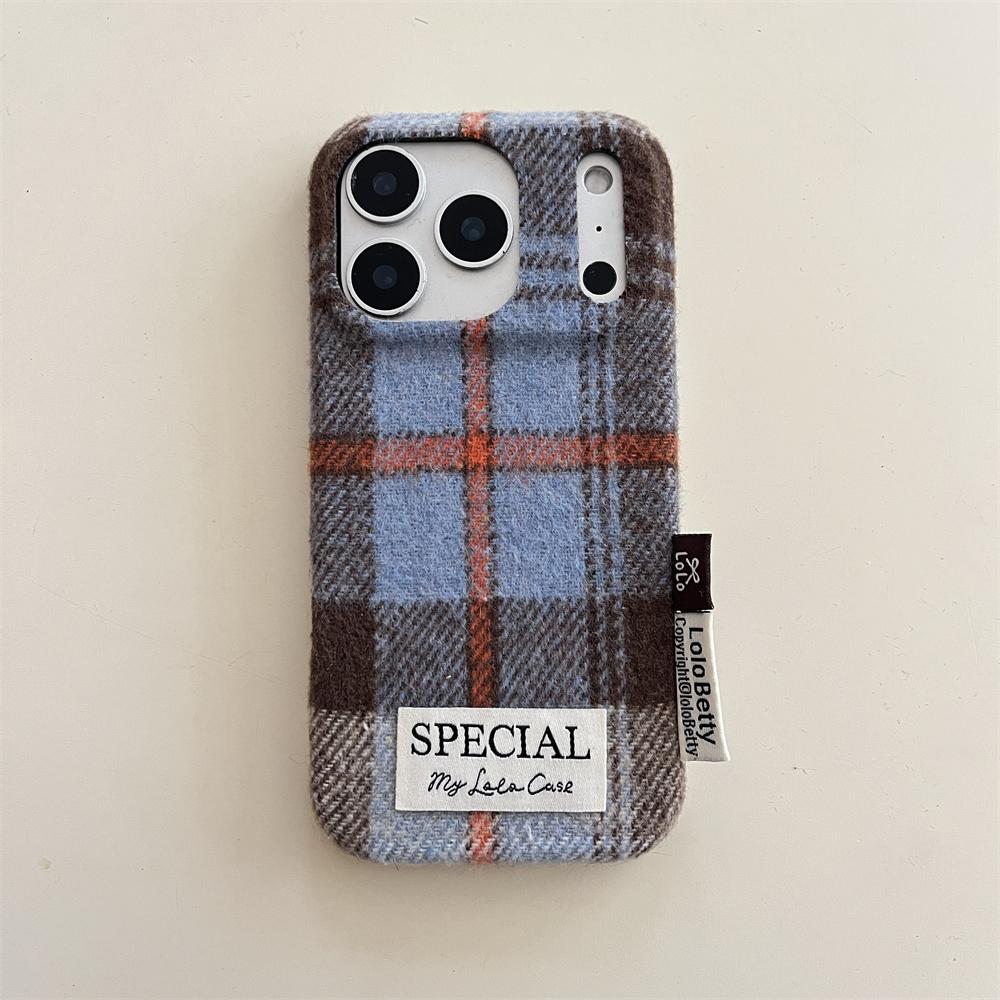Warme Karomuster Stoff Handyhülle Für iPhone 17 16 Pro 14 13 15 Pro Max Hülle Für Apple 16 15pro Max Weiche Flauschige Niedliche Hülle