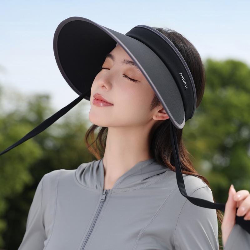 

Новая летняя женская шляпа Ice Silk с большими полями, солнцезащитная шляпа с защитой от ультрафиолета, козырек All Tide, пустая шляпа от солнца One Size