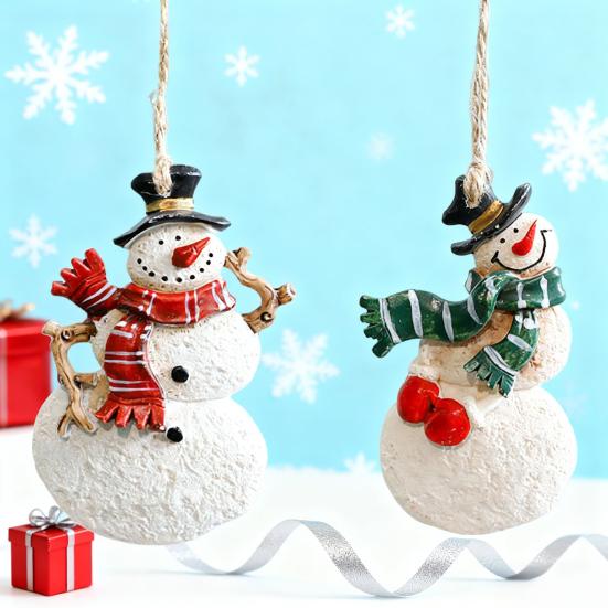 Santa Claus Hanging Pendants Christmas Tree Decor Resin Festive Decorations for Home Party Xmas DIY Gifts