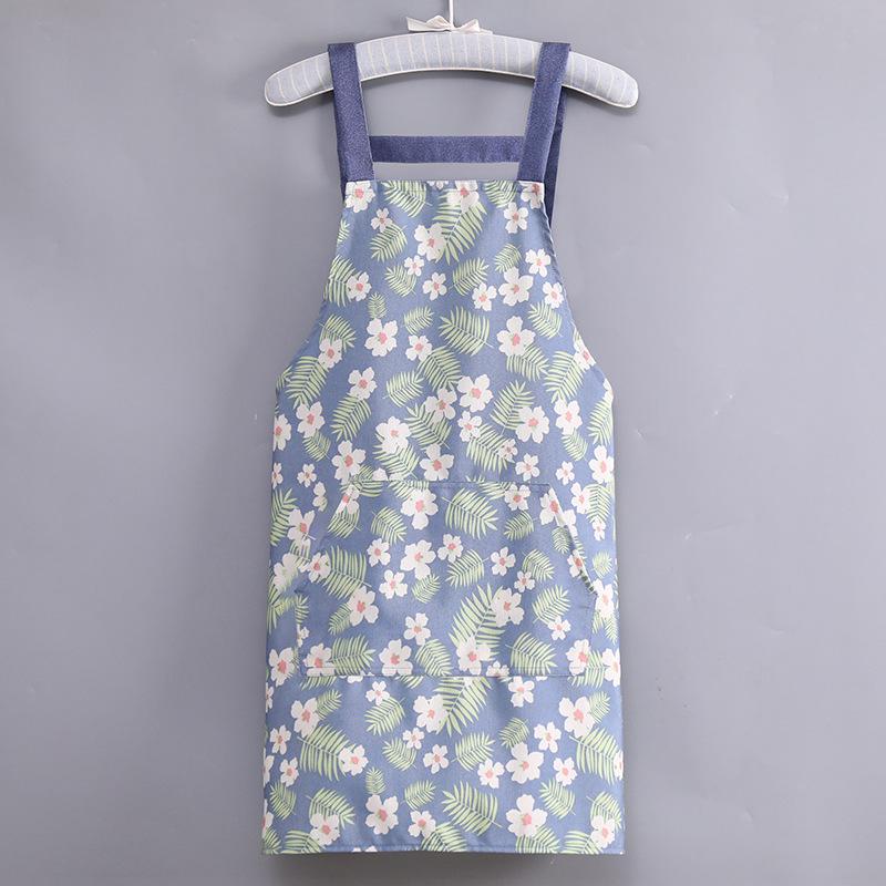 Breathable Bamboo Cotton Canvas Apron - Unisex, Oil-Proof & Wear-Resistant for Cooking and Work