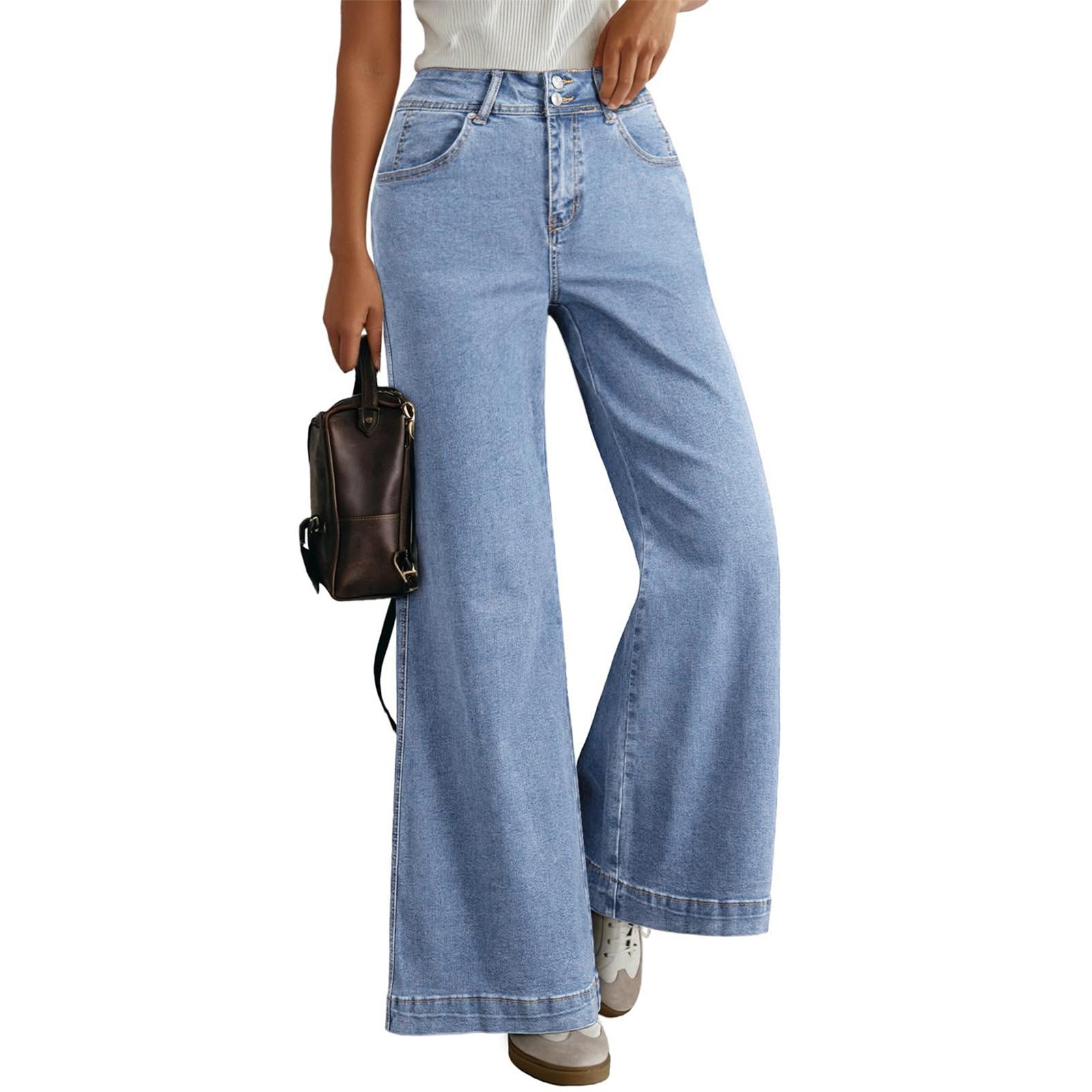 Женские ретро джинсы прямого кроя с высокой посадкой S