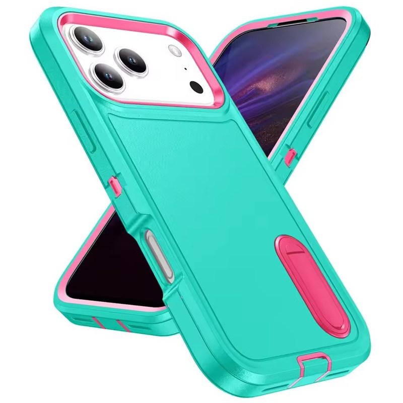 Military Armor Shockproof Phone Case For iPhone 17 Air 17 Pro Max Strong Defender Invisible Kickstand Cover