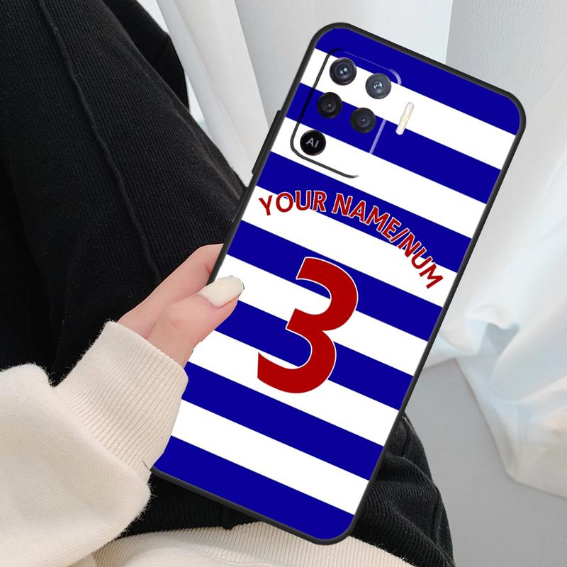 Personalised Football Number Strips Phone Case For OPPO A5 A9 2020 A31 A53 A53S A1K A15 A16 A52 A72 A83 A91 A93 A54 A74 A94