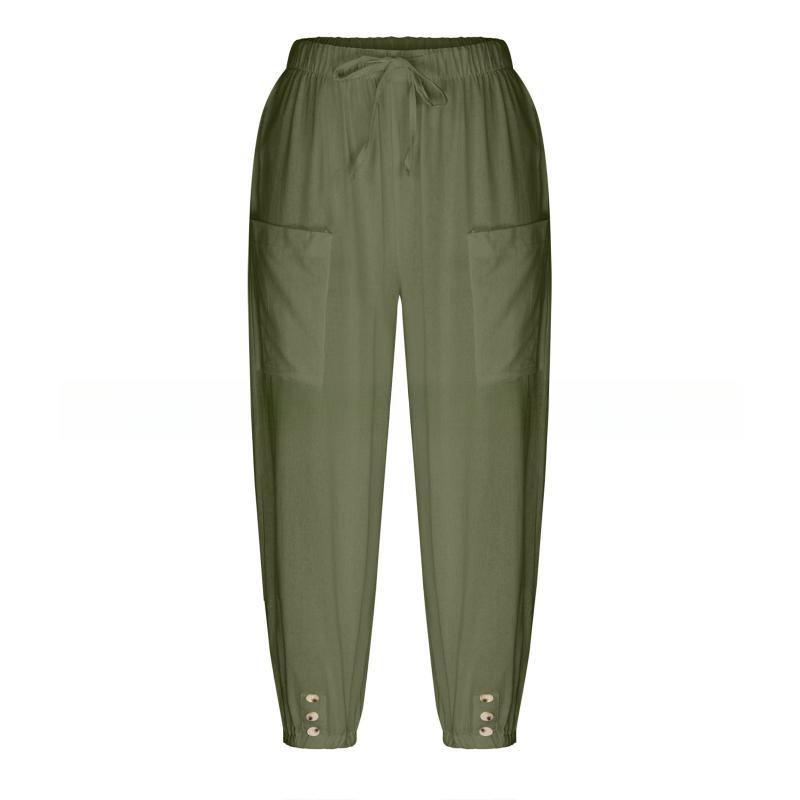 GMXIA Damenmode, lässig, einfarbig, bedruckt, hohe Taille, Hosen und Caprihosen