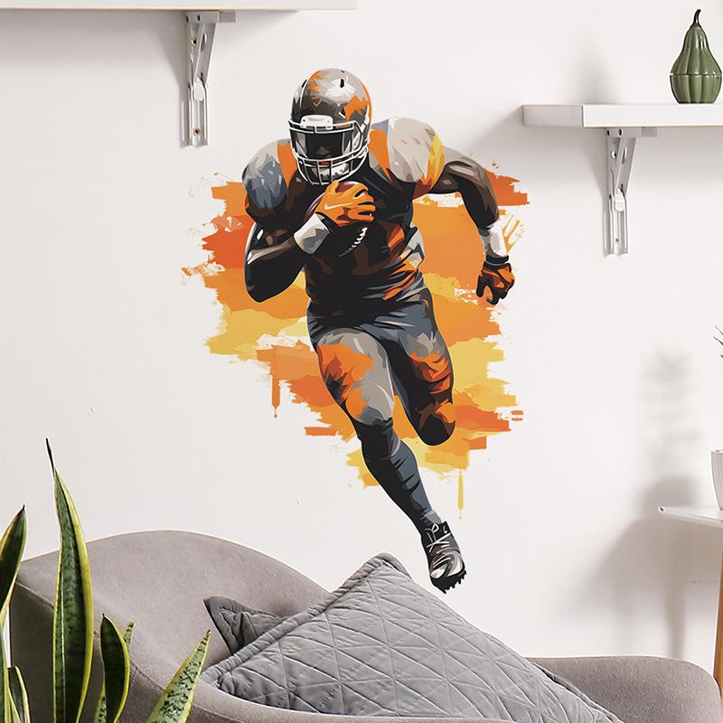 Football Player Wall Sticker Living Room Bedroom Sports Room Wall Background Decoration Sticker