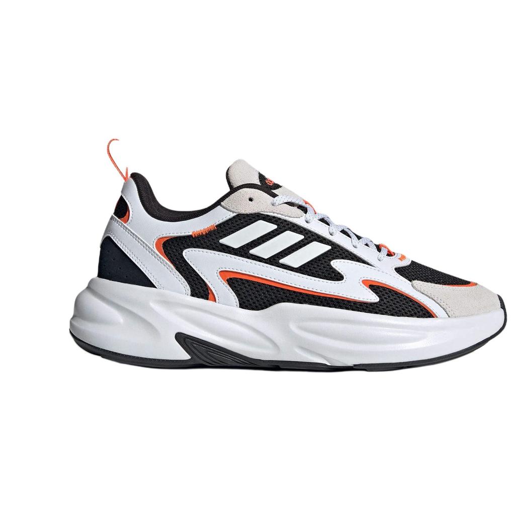 Adidas Ozwave PU Fabric Synthetic Leather Comfortable Versatile Breathable Low-Top Dad Shoes Unisex Sneakers Black White Orange JH7371