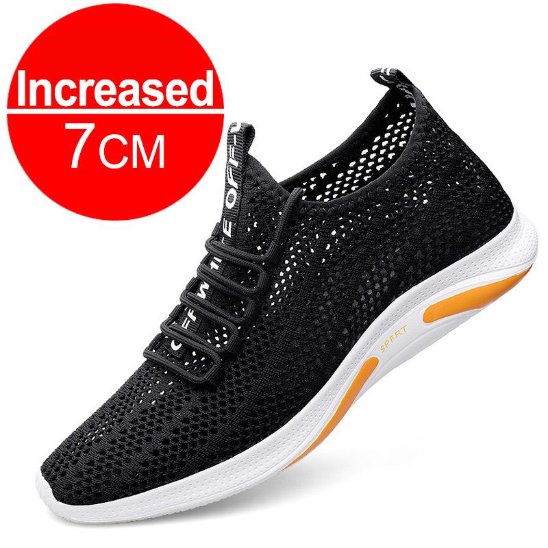 New Men Sneakers Casual Heightening Shoes 7cm Height Increase Shoes For Men Summer Breathable Elevator Shoes Insole Taller Shoes