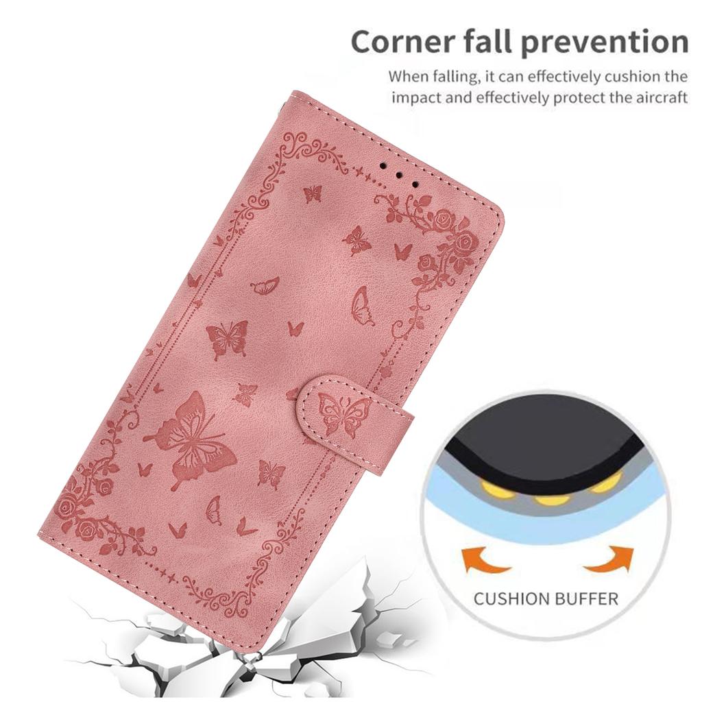 For iPhone 17 Pro Max Case Garden Imprinted PU Leather Wallet Phone Cover with Wrist Strap