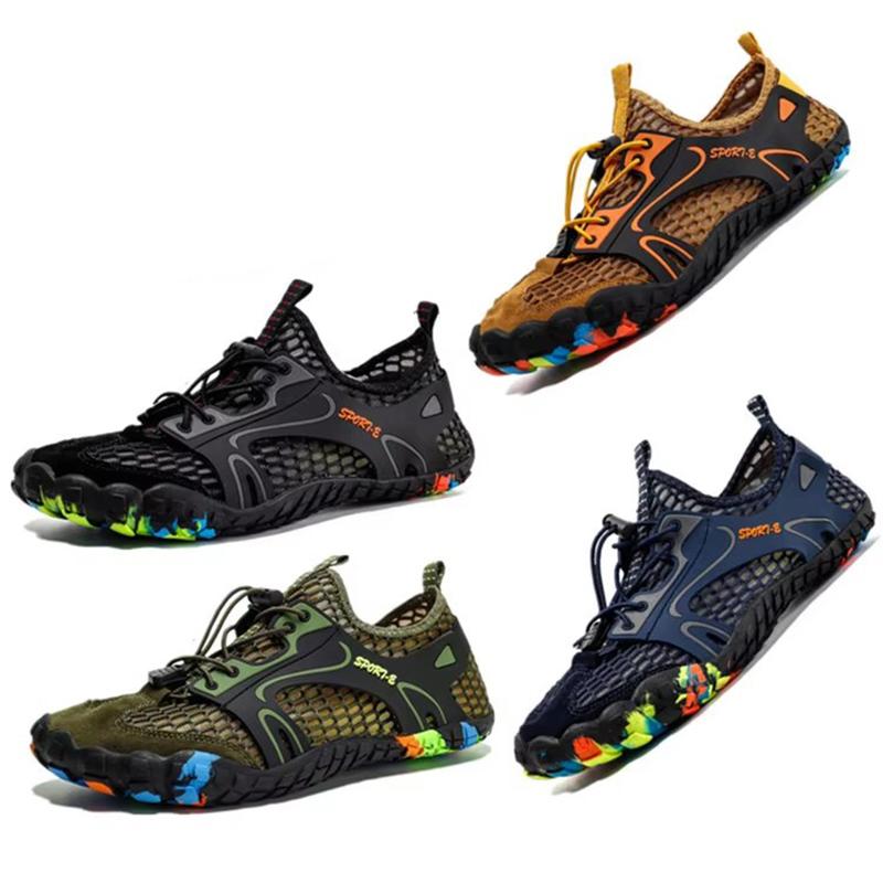 Big Size 47 Aqua Shoes Men Outdoor Quick Dry Water Shoes Non-slip Fitness Barefoot Beach Sneakers In Trekking Upstream Shoes