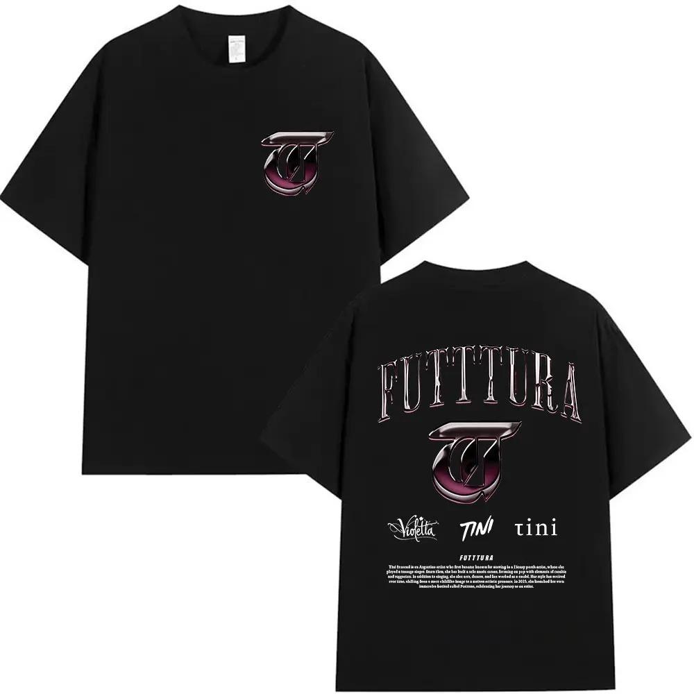 Singer TINI STOESSEL Futtura 2026 Tour New Album Printed Unisex Harajuku Style Pure Cotton Short Sleeve Fashion Streetwear