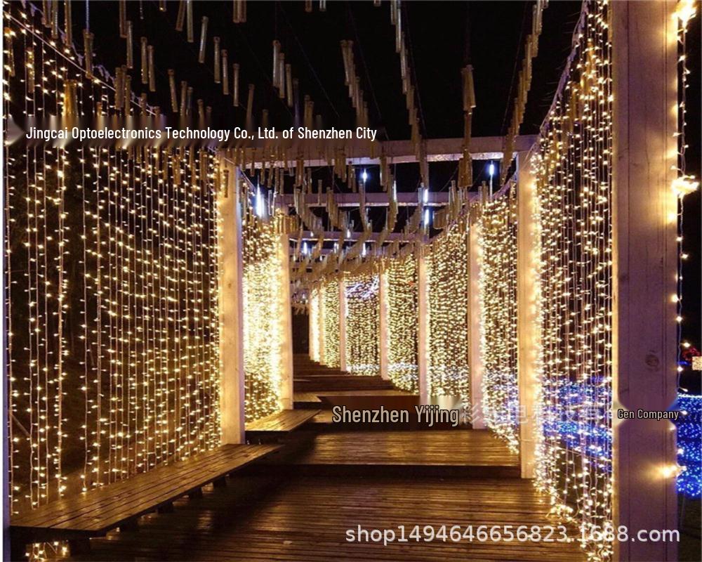 Colorful LED Curtain String Lights 3x3m, 300 Heads, for Weddings & Festivals 220V 3*1m 120 LEDs теплый белый