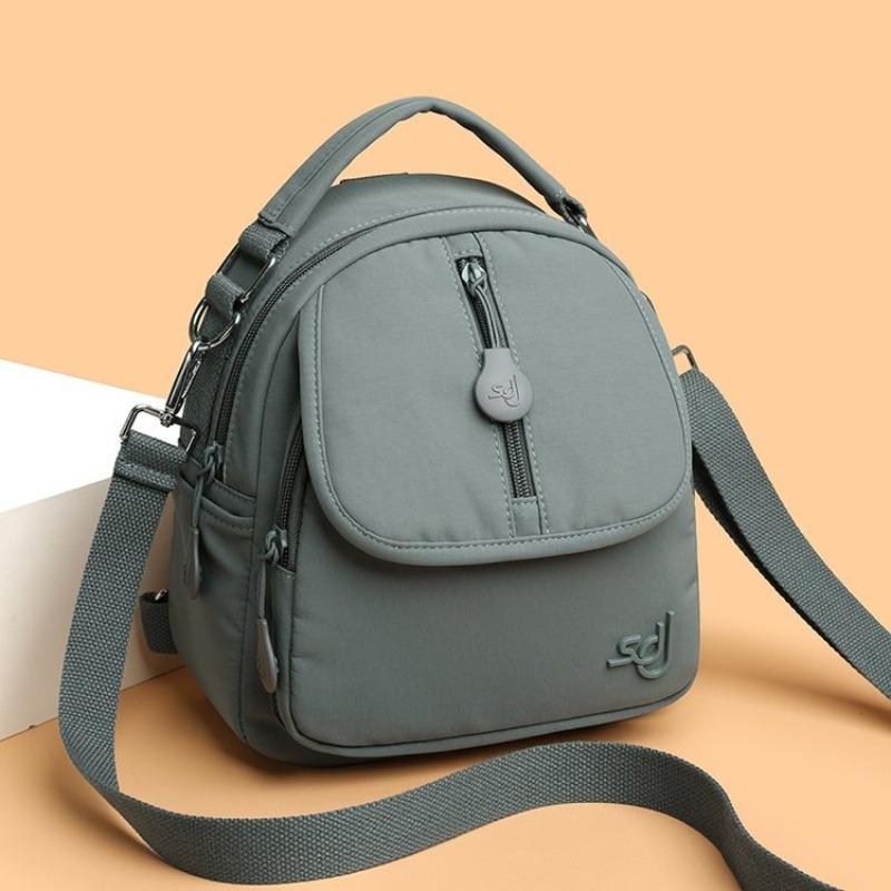 Women Mini Convertible Nylon Backpack Multi Pocket Crossbody Bag Top Handle Shoulder Bag  for Daily Use Travel Shopping Holiday Gifts