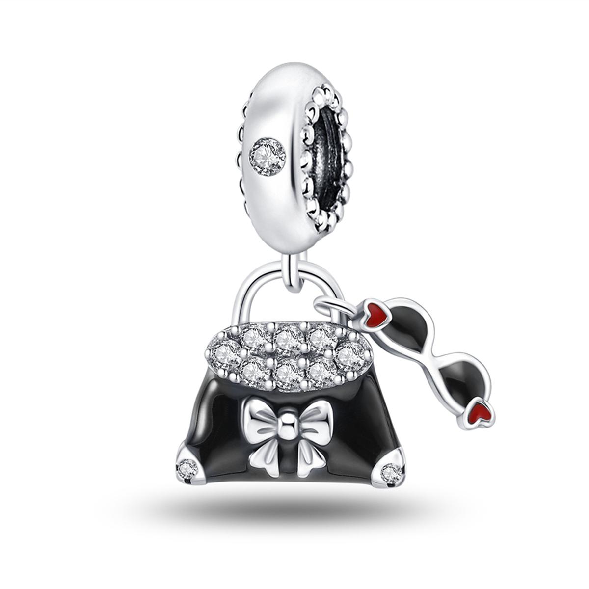 

925 Silver Pink Ballet Skates Shoes Charms Fit Original Bracelet Necklace DIY Bead For Women Jeweli Make Gift