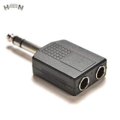 1/4" Stereo Audio Jack Plug Adapter Single Male To Female 6.35mm Dual Mono Stereo Jack Headphone Microphone Y Splitter Converter
