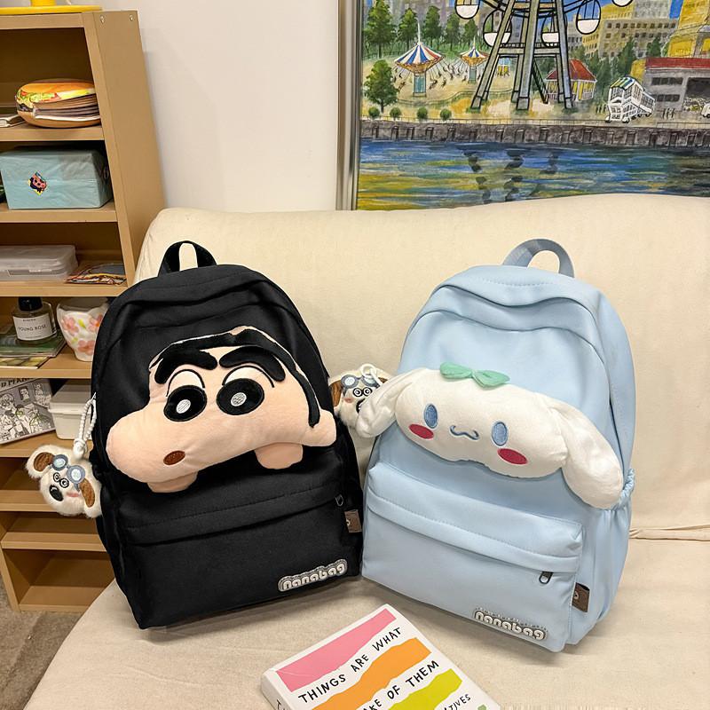 Crayon Shinchan Kuromi Cartoon Backpack With Cushioned Straps For Girls Travel And School Use